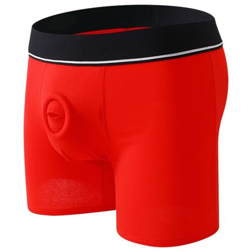 Herren Unterhose Open Pouch Loch Boxershorts Cockring Baumwolle Unterwäsche Boxershorts - Bild 24 von 45