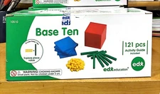 Edx Education Four Color Plastic Base Ten Set 121 pcs Early Math for Kids New