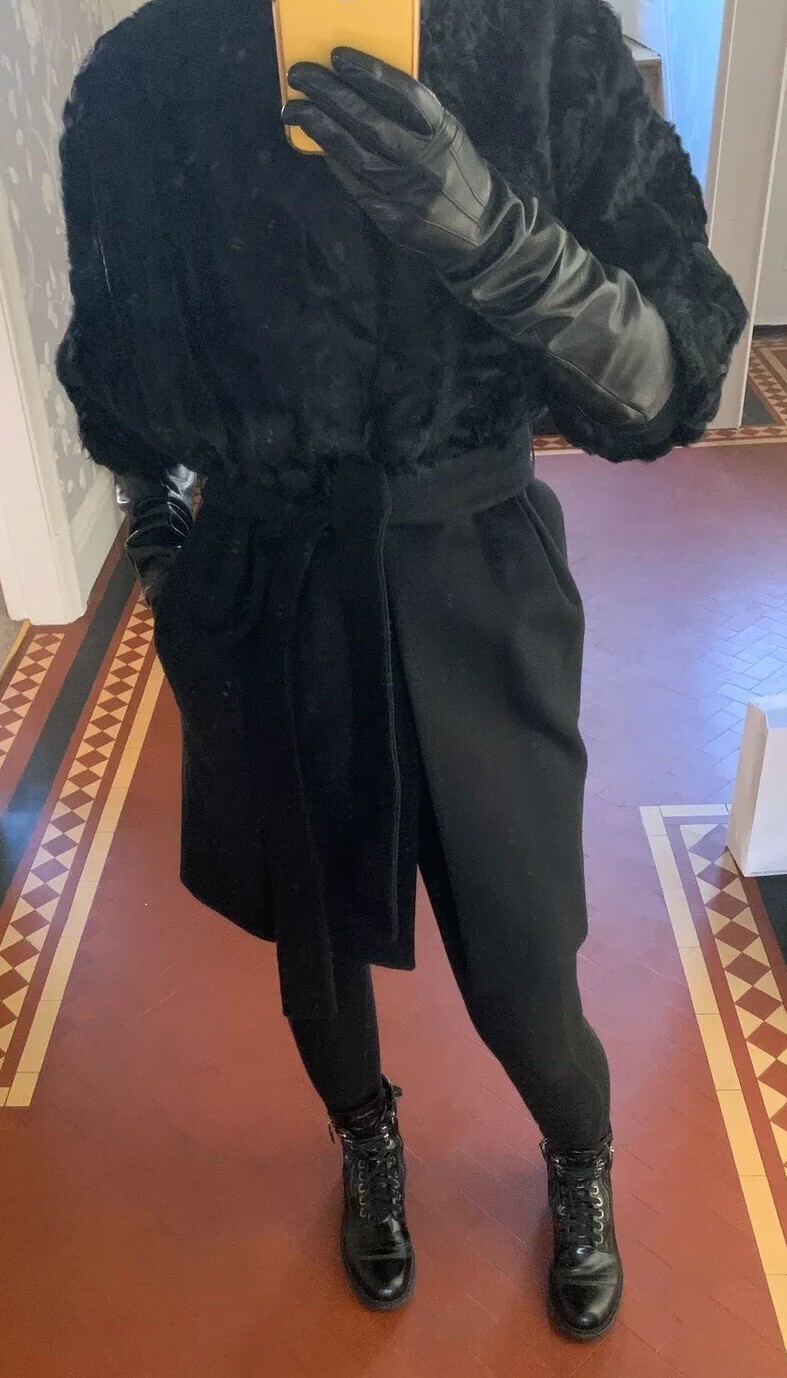 MASSIMO ARDIZZONE cashmere Karakul Coat, SIZE IT40/UK8 NEW image 2