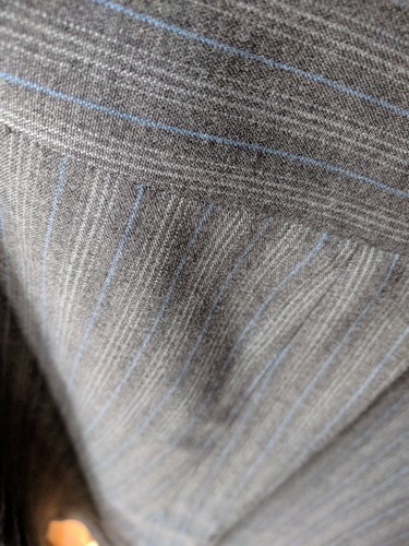 NEW Covington Gray Blue Striped Knee Length A Line Full Skirt 6 Petite - Picture 3 of 9