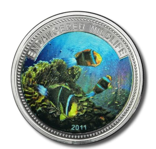 2011 Palau Large Color Proof $1 Tropical Black Fish/Mermaid/Neptune - 第 1/2 張圖片