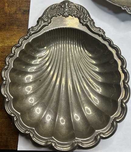 Antiguo F.B. de 3 piezas Rogers Silver Co. Plato de caviar con tapa enrollable, concha de almeja, caramelo - Imagen 3 de 7