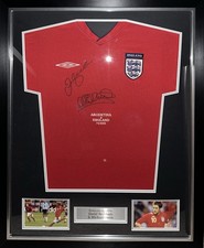 Signed David Beckham & Michael Owen England Shirt