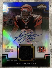 Topps 2011 Triple Threads Autograph Relic A.J. Green #TTUAR-85/90 Bengals