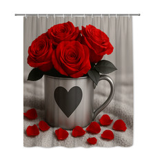 Chic Red Roses Shower Curtain for Elegant Bathroom Decor