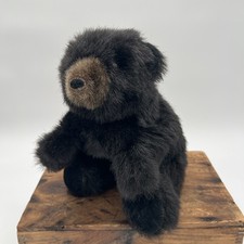 Vintage Folkmanis Furry Folk Puppets 12" Black Bear Plush Hand Puppet USA VGC