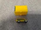 TONKA TINYS TOY SET - YELLOW SCHOOL  BUS - YELLOW BRICK CONTAINER