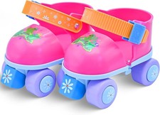 Kids Roller Skates Girls and Boys Ages 2-6, Toddler 1C-10C, Rose Red