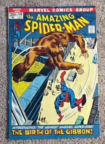 Amazing Spider-Man #110 Marvel Comics 1972 - 1st Gibbon Appearance - VG
