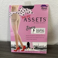 Love Your Assets By Sara Blakely Spanx High Waist Shaping Pantyhose Black SZ 5
