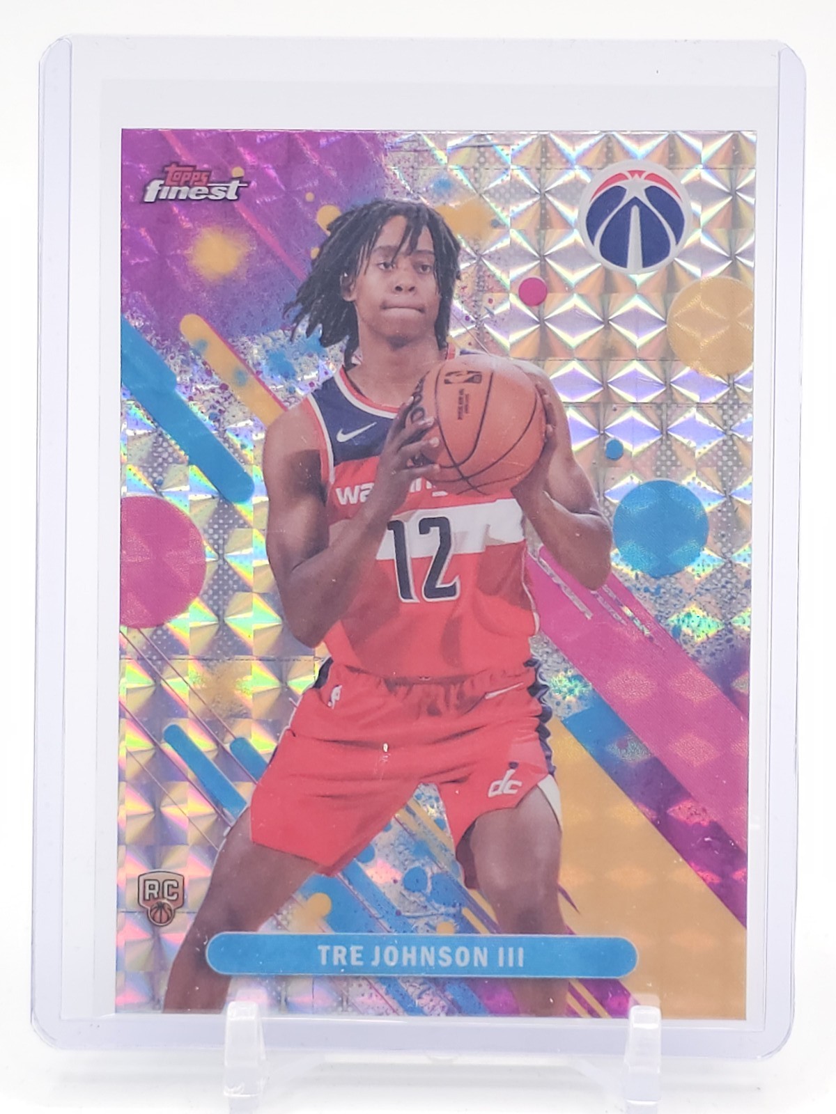TRE JOHNSON III 2025-26 TOPPS FINEST GEOMETRIC COMMON ROOKIE #6 WIZARDS Q6196