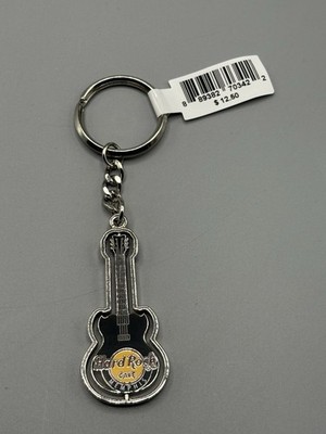 Hard Rock Cafe Spinner Solid Black Guitar Memphis Tenn Keychain Casino Hotel