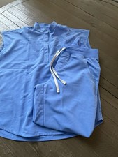 FIGS Scrub Set XS TOP Ceil Blue Rafaela Top Zamora Jogger Pants Medical MD M