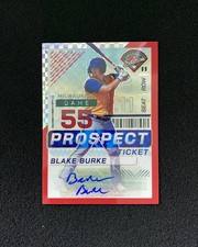 2024 Panini Prospect Edition Ticket Auto Blake Burke /99 Red X-Fractor #18 QI95