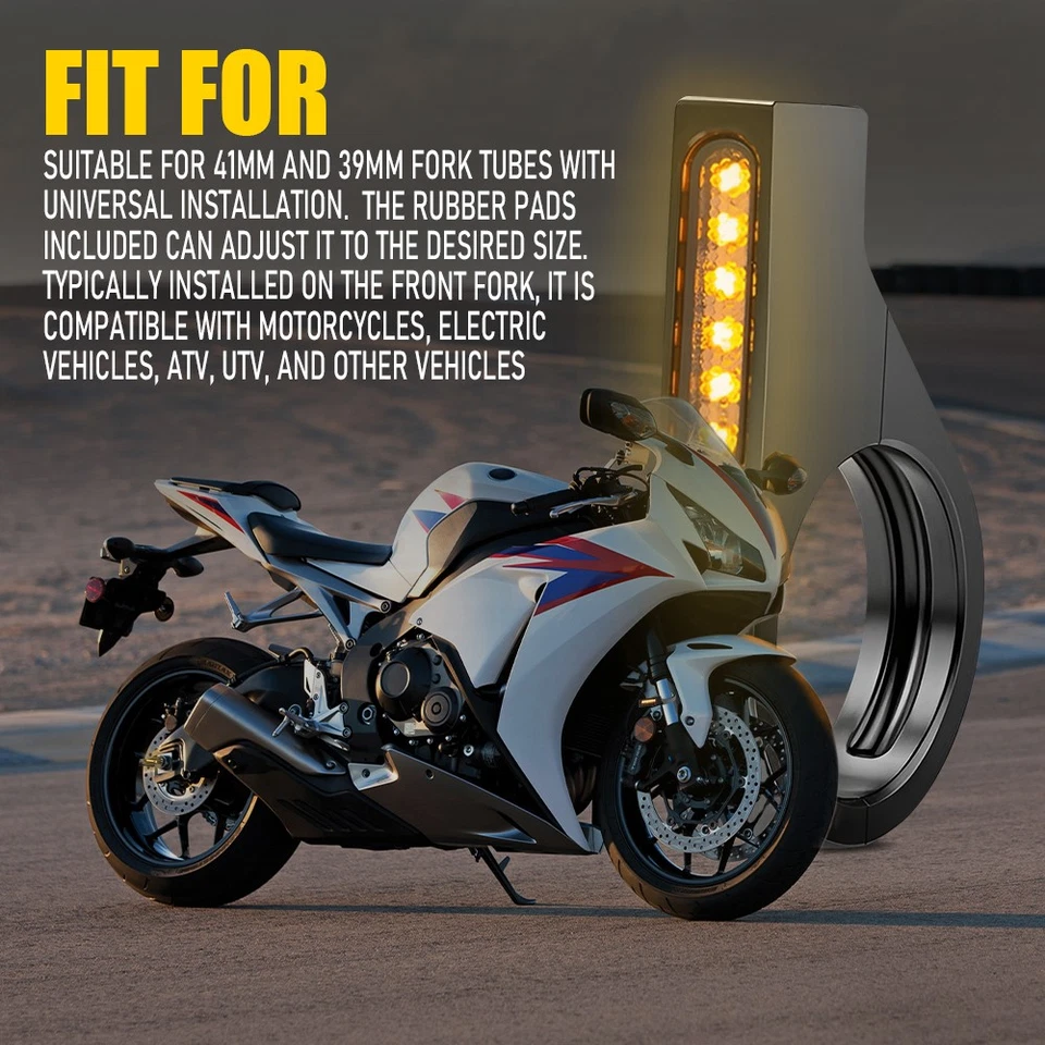 2X Motorcycle LED Turn Signal Indicator Bullet Amber White Light Running Blinker - Image 3 of 4