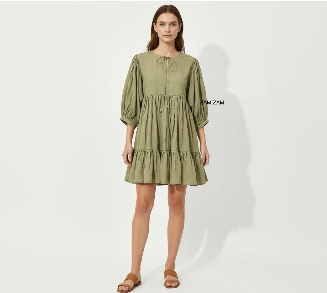Colourful Indian Boho Pure Cotton Dress Summer Mom Outfit Beach Wear