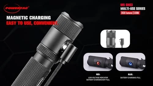  Linterna táctica recargable M5-G3 2030 lúmenes, lanzamiento 330M con magnético  Foto 2 de 4