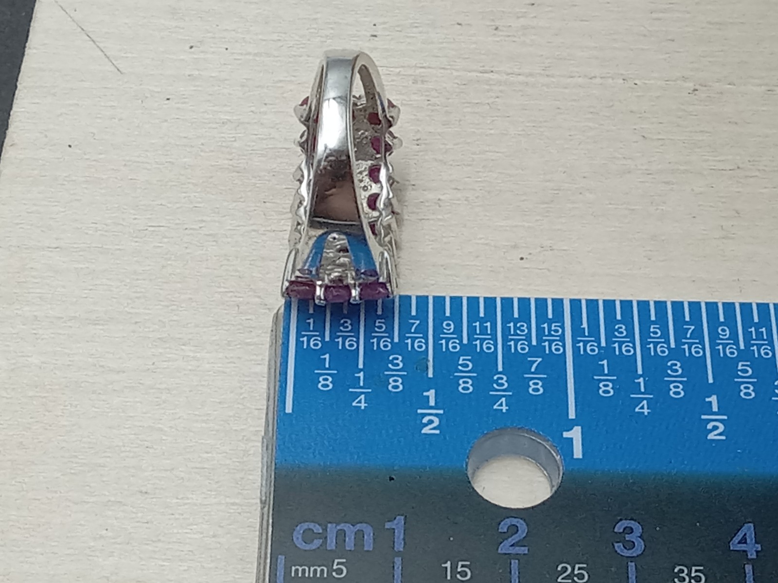 Sterling Silver Ring w 27 Small Ruby Gemstone Set… - image 10