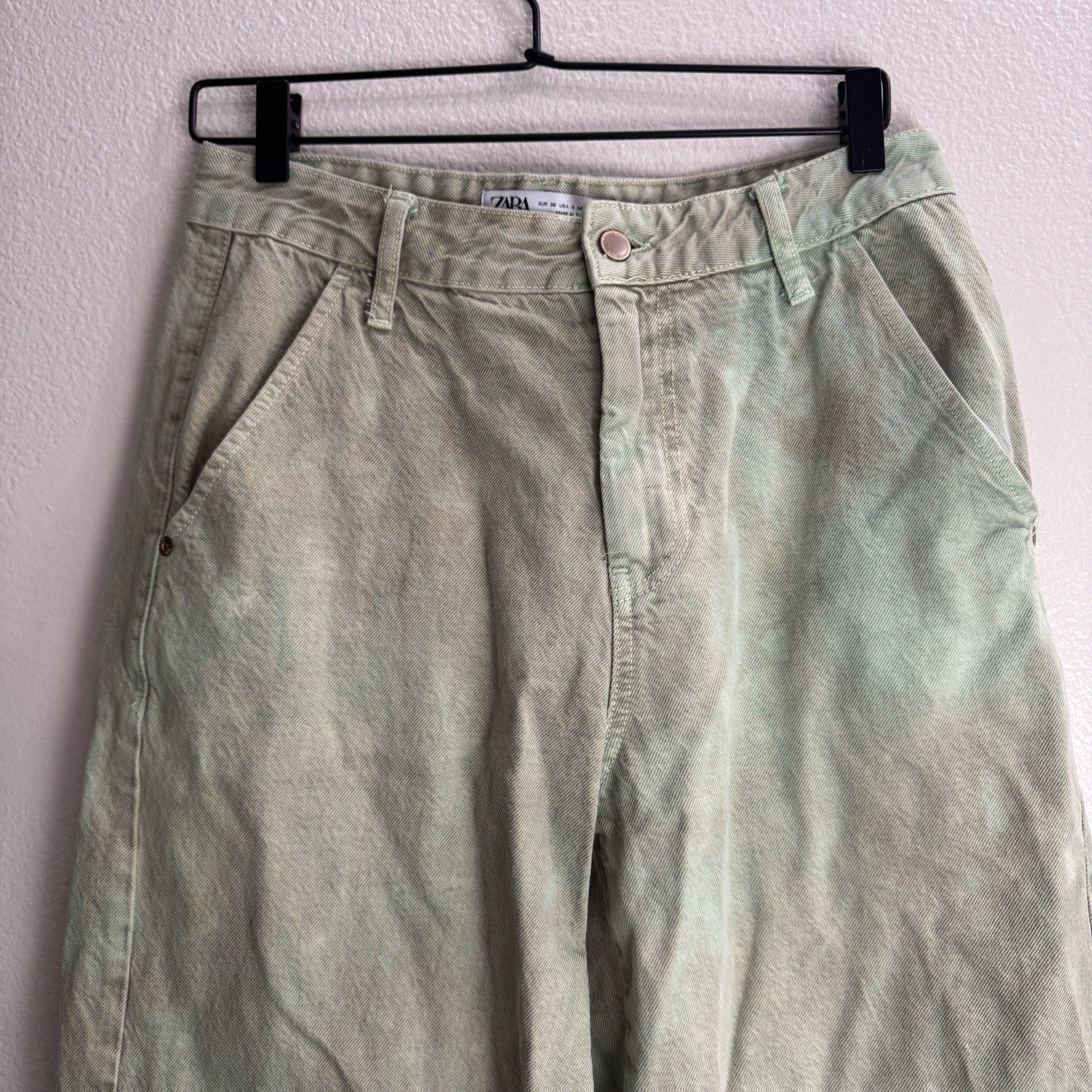 Zara Cargo Wide Vintage Pants Women Size 4 image 4