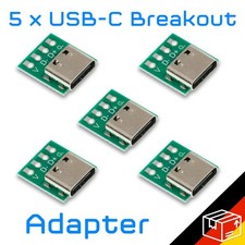 5 x USB-C 3.1 Buchse Adapter Platine Breakout Board DIY Umbau Umr&uuml;st Adapter NEU