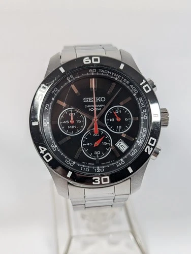 Vtg Seiko 6T63-00E0 Chronograph Stainless Steel Date Quartz Mens Diver READ