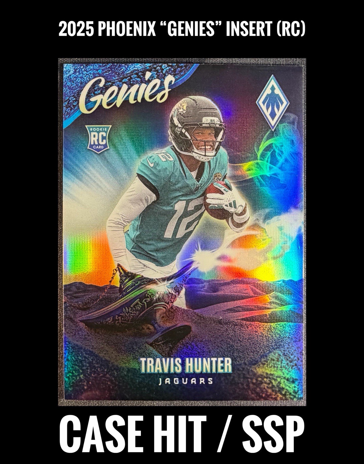 Travis Hunter 2025 Panini Phoenix Genies Jaguars Rookie Insert SSP Case Hit #12