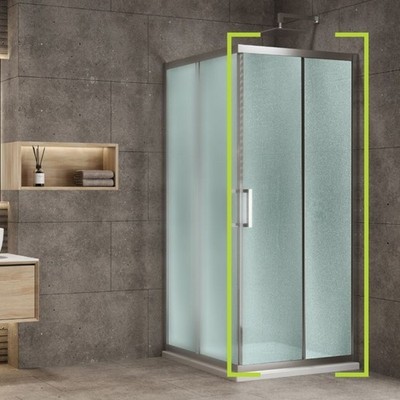 Türseite Duschkabine eckig Nische Dafne Kristall 6 mm 70 cm bedruckt