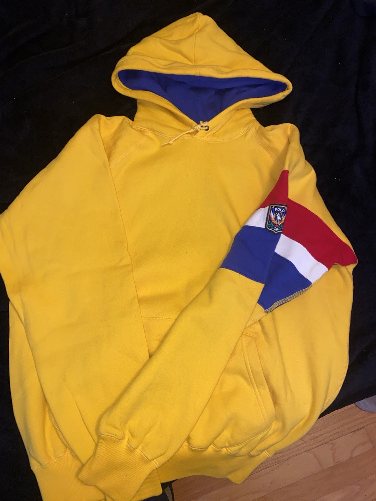 VTG POLO RALPH UNI SWEATER M YELLOW HI TECH SKI STADIUM 1992 ALPINE CASINO