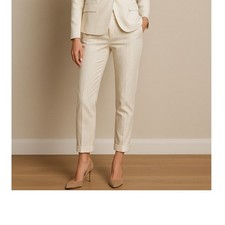 Escada Sport Ivory Jacquard Slim Pants Subtle Snakeskin Size 6