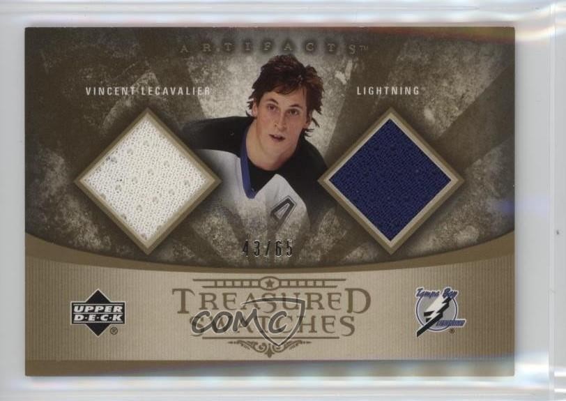 2005 Upper Deck Artifacts Treasured Swatches Dual 43/65 Vincent Lecavalier 1u5y