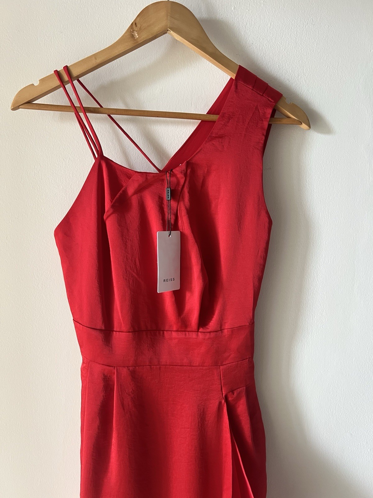 REISS Sara One Shoulder Cocktail Dress Red Size 6 image 4