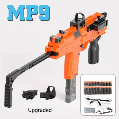 MP9 Electric Foam Dart Blaster Toy Gun Automatic Soft Bullet for Kids ...