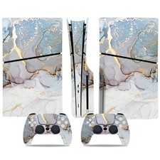 Skin Sticker for PS5 Slim Disc Edition, Protective Cover Wrap Light Blue