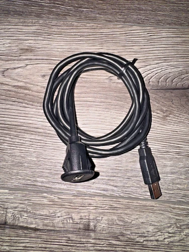 USB Male to Female Flush Round Panel Mount Extension Cable 6 feet x 1" Mount