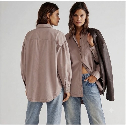 We The Free Button Down Womens M Cottagecore Prairie Natural Cotton Minimalist