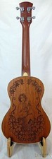 Solid mahogany tenor ukulele, abalone rosette, laser hawaiian girl pattern UMT82