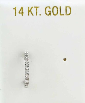 GENUINE DIAMOND DANGLING Single EARRING 14K WHITE GOLD - New With Tag