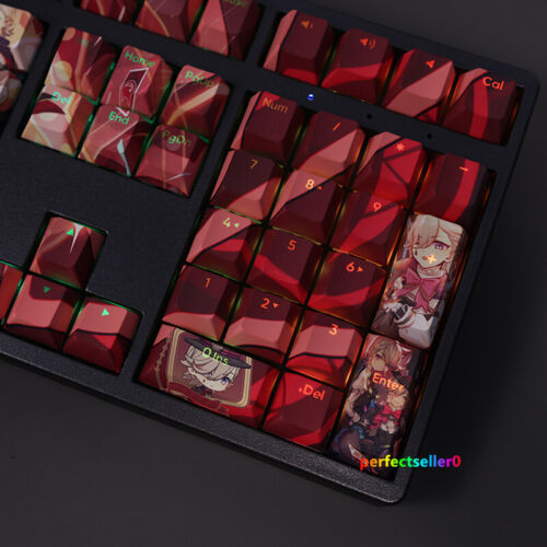 Genshin Impact Lyney Keycap Button PBT Cherry MX 108 Keys Sublimation For Keypad - Picture 7 of 7