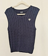 Chaps Boy's Sweater Vest V Neckline Navy Size L 14-16  16492