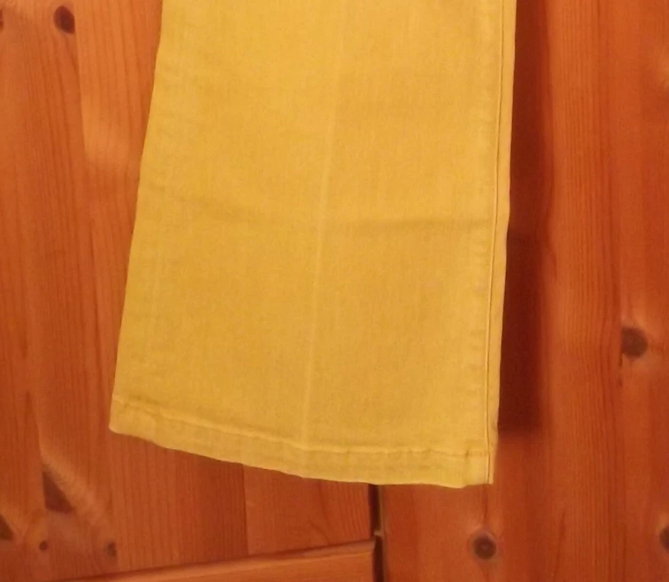 7 for all mankind Bootcut Hose Schlag Jeans W 32/ L ca. 34 Denim Stretch GELB - Bild 2 von 4