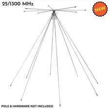 VHF/UHF Broad Band Discone/Scanner Base Antenna 25/1300 MHz Ham Radio RTL-SDR PC