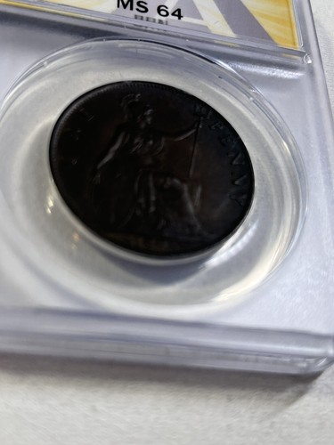 1898 Great Britain 1 Large Penny Graded MS 64 BN by ANACS - Picture 6 of 6