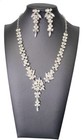 Wedding Necklace And Earrings Set Statement Y Drop Large Rhinestones