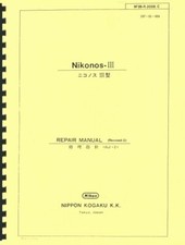 Nikon Nikonos III Camera Service  Repair Manual Reprint