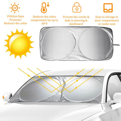 Foldable Car Front Rear Window Windshield Sun Shade Shield Cover Visor UV Block