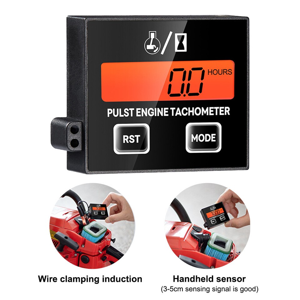Digital Chainsaw Tachometer Wireless Hour Counter Meter RPM ATV ...