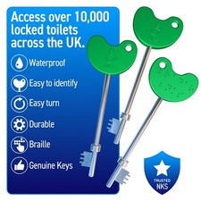 NKS RADAR KEY Disabled Toilet Bathroom Door Access Braille Easy Turn