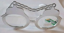 Fun Party Glasses Costume Birthday Celebration Summer Handcuffs Silver Pop Star