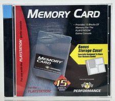 PlayStation 1 Performance Gray Memory Card with Storage Case NEW SEALED