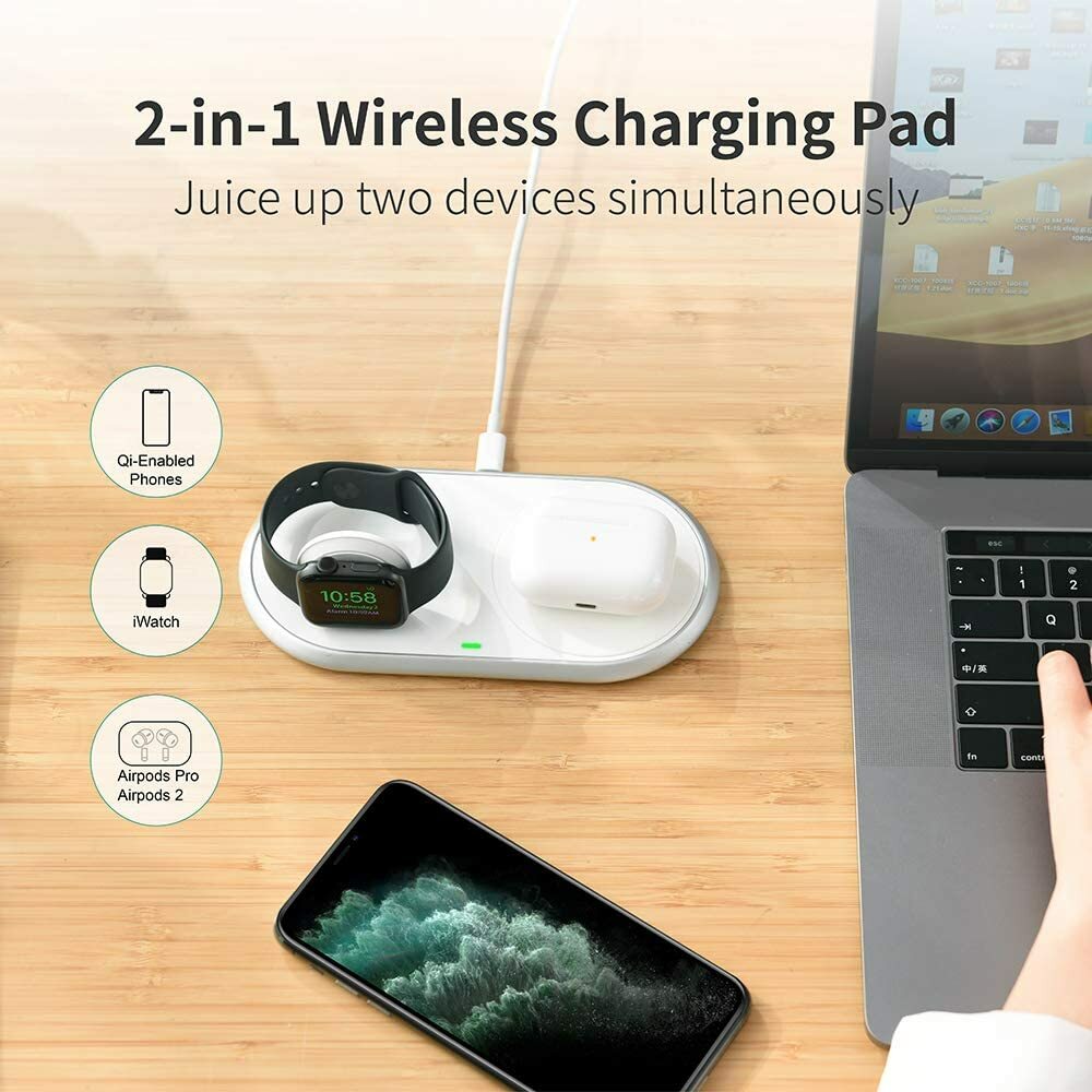 CHOETECH in Dual Wireless Charger (MFI Certified), Wireless Charging  Pad Fol